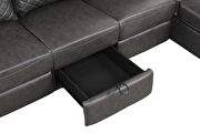 Sectional sofa made with faux leather in gray by Galaxy additional picture 7