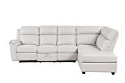 Sectional sofa made with faux leather in ice by Galaxy additional picture 4