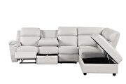 Sectional sofa made with faux leather in ice by Galaxy additional picture 6