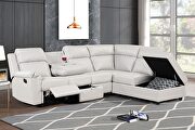 Sectional sofa made with faux leather in ice by Galaxy additional picture 7