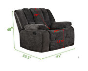 Gray microfiber/ microsuede upholstery manual reclining sofa by Galaxy additional picture 11