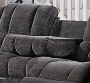 Gray microfiber/ microsuede upholstery manual reclining sofa by Galaxy additional picture 4