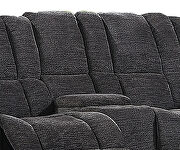 Gray microfiber/ microsuede upholstery manual reclining sofa by Galaxy additional picture 7