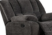 Gray microfiber/ microsuede upholstery manual reclining chair by Galaxy additional picture 3