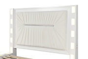 White finish cutting-edge profile queen bed w/led ambient nightlight by Galaxy additional picture 3