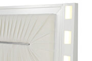 White finish cutting-edge profile queen bed w/led ambient nightlight by Galaxy additional picture 5