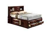 Rich cherry finish fine veneers modern design queen bed by Galaxy additional picture 4