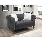 Gray finish luxurious velvet fabric transitional design sofa by Galaxy additional picture 2