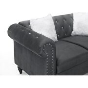 Gray finish luxurious velvet fabric transitional design sofa by Galaxy additional picture 11
