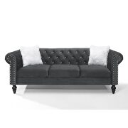 Gray finish luxurious velvet fabric transitional design sofa by Galaxy additional picture 6