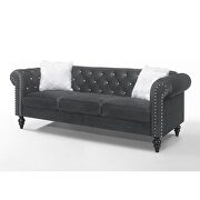 Gray finish luxurious velvet fabric transitional design sofa by Galaxy additional picture 7