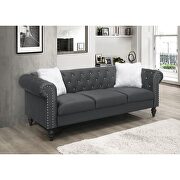 Gray finish luxurious velvet fabric transitional design sofa by Galaxy additional picture 8