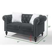 Gray finish luxurious velvet fabric transitional design loveseat by Galaxy additional picture 3