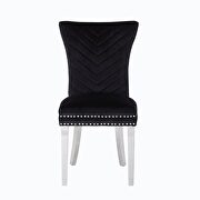 Black velvet upholstery/ stainless steel legs dining chair by Galaxy additional picture 2