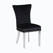 Black velvet upholstery/ stainless steel legs dining chair by Galaxy additional picture 3