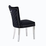 Black velvet upholstery/ stainless steel legs dining chair by Galaxy additional picture 5