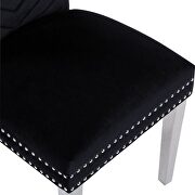 Black velvet upholstery/ stainless steel legs dining chair by Galaxy additional picture 8
