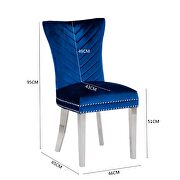 Blue velvet upholstery/ stainless steel legs dining chair by Galaxy additional picture 11