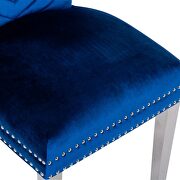 Blue velvet upholstery/ stainless steel legs dining chair by Galaxy additional picture 3
