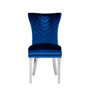 Blue velvet upholstery/ stainless steel legs dining chair by Galaxy additional picture 7