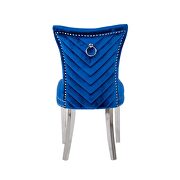 Blue velvet upholstery/ stainless steel legs dining chair by Galaxy additional picture 8