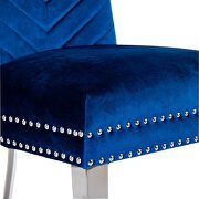 Blue velvet upholstery/ stainless steel legs dining chair by Galaxy additional picture 9