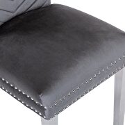 Gray velvet upholstery/ stainless steel legs dining chair by Galaxy additional picture 4