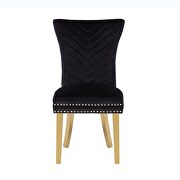 2 piece gold legs dining chairs finished with velvet fabric in black by Galaxy additional picture 2