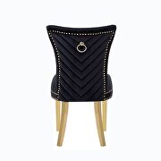 2 piece gold legs dining chairs finished with velvet fabric in black by Galaxy additional picture 3