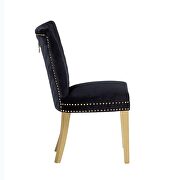 2 piece gold legs dining chairs finished with velvet fabric in black by Galaxy additional picture 4