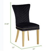 2 piece gold legs dining chairs finished with velvet fabric in black by Galaxy additional picture 6