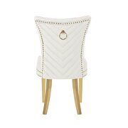 2 piece gold legs dining chairs finished with velvet fabric in beige by Galaxy additional picture 5