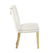 2 piece gold legs dining chairs finished with velvet fabric in beige by Galaxy additional picture 6