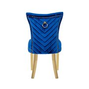 2 piece gold legs dining chairs finished with velvet fabric in blue by Galaxy additional picture 2