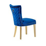 2 piece gold legs dining chairs finished with velvet fabric in blue by Galaxy additional picture 6