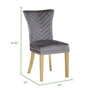 2 piece gold legs dining chairs finished with velvet fabric in gray by Galaxy additional picture 3