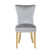 2 piece gold legs dining chairs finished with velvet fabric in silver by Galaxy additional picture 3