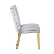 2 piece gold legs dining chairs finished with velvet fabric in silver by Galaxy additional picture 4