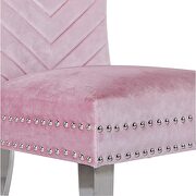 Pink velvet upholstery/ stainless steel legs dining chair by Galaxy additional picture 2