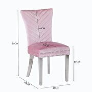 Pink velvet upholstery/ stainless steel legs dining chair by Galaxy additional picture 3