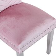 Pink velvet upholstery/ stainless steel legs dining chair by Galaxy additional picture 5