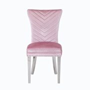 Pink velvet upholstery/ stainless steel legs dining chair by Galaxy additional picture 9