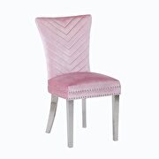 Pink velvet upholstery/ stainless steel legs dining chair by Galaxy additional picture 10