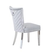 Silver velvet upholstery/ stainless steel legs dining chair by Galaxy additional picture 2