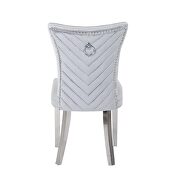 Silver velvet upholstery/ stainless steel legs dining chair by Galaxy additional picture 6