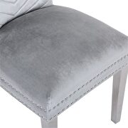 Silver velvet upholstery/ stainless steel legs dining chair by Galaxy additional picture 7