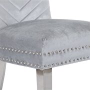Silver velvet upholstery/ stainless steel legs dining chair by Galaxy additional picture 9