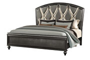 Beautiful contemporary queen bed in gunmetal finish by Galaxy additional picture 6