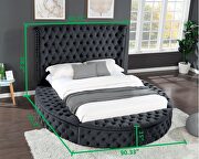 Round velvet glam style king bed w/ storage in rails by Galaxy additional picture 3
