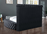 Round velvet upholstery glam style queen bed w/ storage in rails by Galaxy additional picture 5